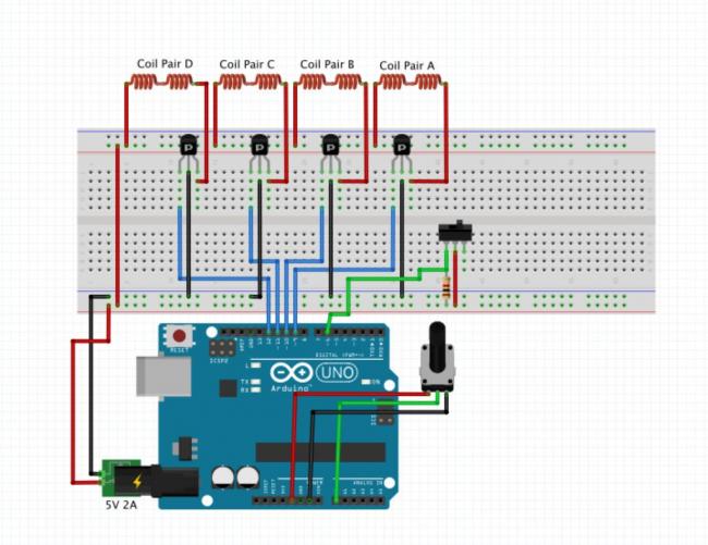 Схема подключения шагового двигателя к Arduino